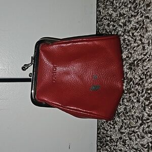 Vintage Buxton Red Leather Coin Purse